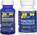 NATURAL STACKS Dopamine Brain Food + Magtech Magnesium Bundle - Chelated Magnesium Complex - Supports Brain Health & Mental Drive* - 150 Total Capsules