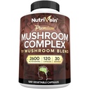 Nutrivein Premium Mushroom Supplement 2600 mg- Φιάλη 120 Κάψουλες- 11 Nootropic Mushroom Complex - Lion's Mane, Cordyceps, Chaga, Reishi, Turkey Tail,Matake,Shiitake, Agaricus, White Button, Oyster