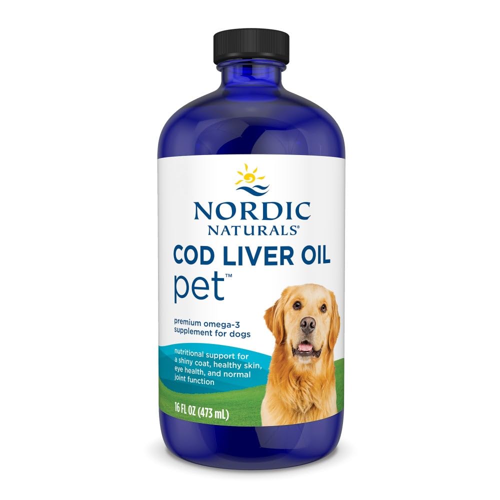 Nordic Naturals Pet Cod Liver Oil, Unflavored - 16 oz - 1048 mg Omega-3 ανά Teaspoon - Fish Oil for Dogs with EPA & DHA - Προάγει το δέρμα, το παλτό, & την ανοσοποιητική υγεία