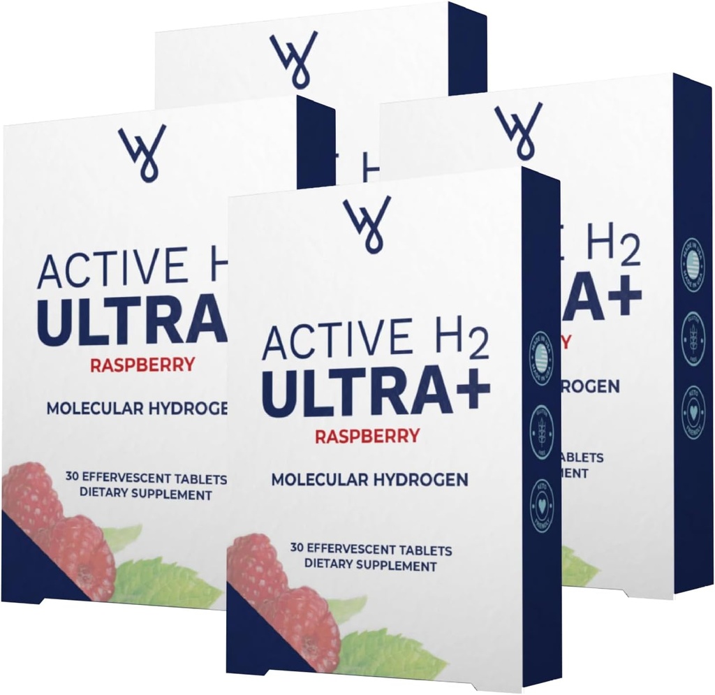 Active H2 Ultra+ Hydrogen Water Tablet, Natural Raspberry. Optimize Health, Support Immunity, and Balance Antioxidants with Benefits of Molecular Hydrogen 240 Servings