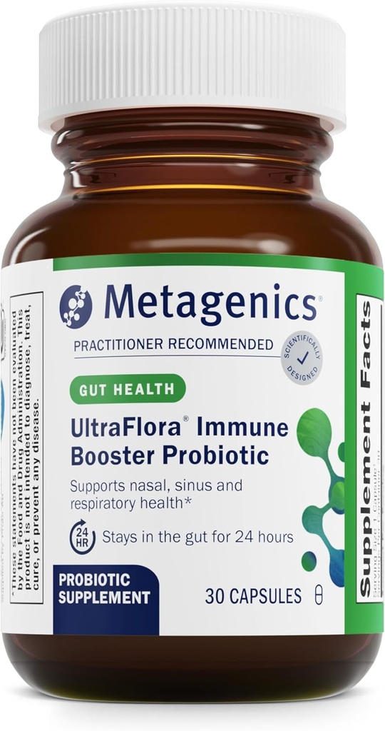 Μεταγονική UltraFlora ανοσοενισχυτής Probiotic - Ράφι-σταθερό προβιοτικό για την καθημερινή ανοσοποιητική υποστήριξη* - Υποστηρίζει υγιής Nasινικό, ιγμορίτιδα και αναπνευστική λειτουργία * - 30 κόμης