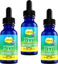 Υγρή βιταμίνη D3 K2 Σταγόνες με MCT Oil 5000 IU - Vegan, Χωρίς Γεύση, Χωρίς Οδοντόκρεμα, Χωρίς Σόγια, Χωρίς Γλουτένη, Μη ΓΤΟ, 1000 IU ανά Σταγόνα, Ενισχύει το Ενεργειακό & Ανοσοποιητικό Σύστημα (3 Συσκευασία)