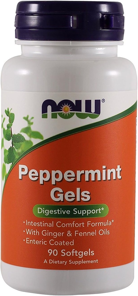 Τώρα Τρόφιμα Gels μέντας - 90 softgels (πακέτο των 3)