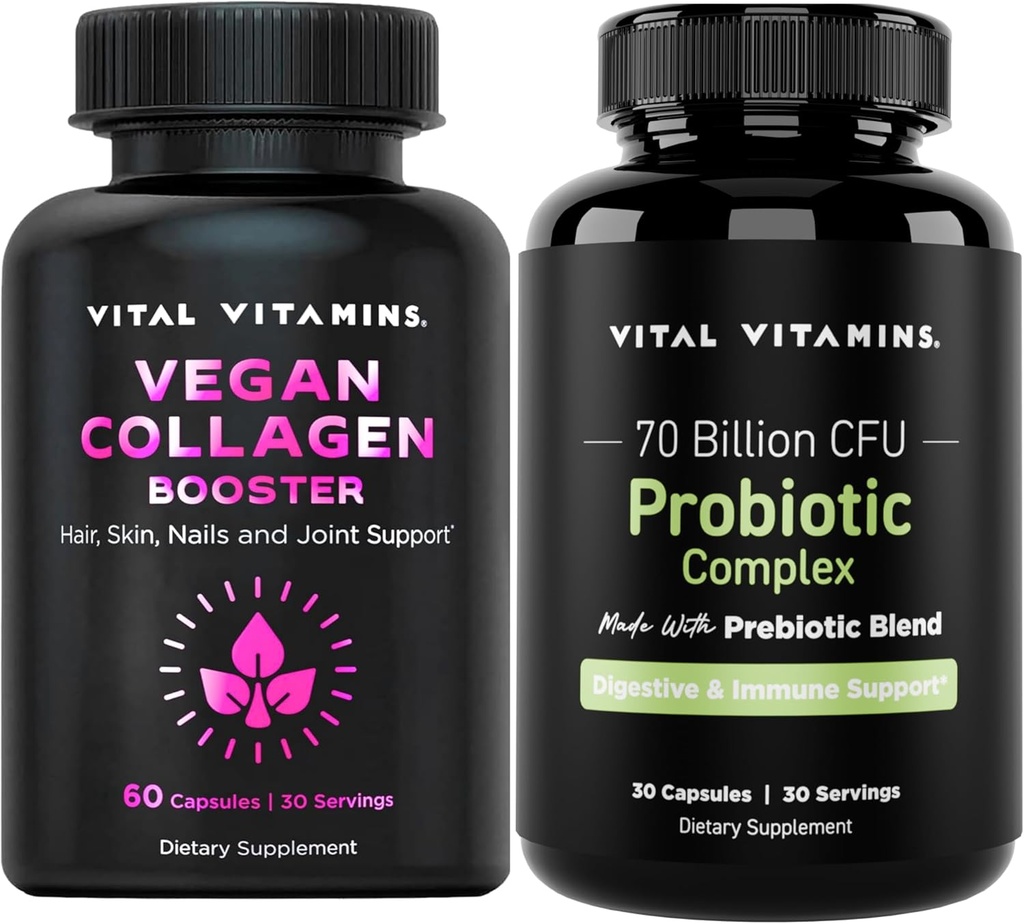 Ζωτικές βιταμίνες Vegan Collagen Booster + Probiotic Complex