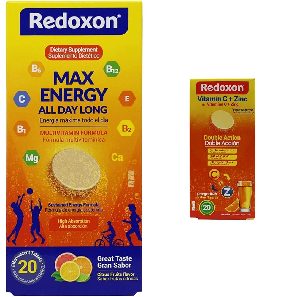 Redoxon Max Energy Εσπεριδοειδή Αναβράζοντα δισκία Ανοσολογική υποστήριξη Δέσμη Βιταμίνης C Ψευδάργυρος Αναβράζοντα Πορτοκαλί Ανοσοποιητικά δισκία Υποστήριξης