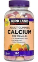 Kirkland Υπογραφή Μασώμενο Ασβέστιο με Βιταμίνη D3 Adult Gummies, 120 ct x 1 Φιάλη