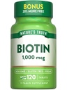 Nature's Truth Biotin | 1000mcg | 120 Tablets | Vegan, Non-GMO, Gluten Free Supplement