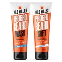 Wild Willies PROGRO Beard Shampoo and Conditioner Kit - Ενισχυμένη w/Caffeine & Biotin - Ενίσχυση, Flake-free, Ενυδατική πλύση και conditioner για τους άνδρες, 2 x 5oz σωλήνες