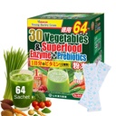 Yamamoto Kanpoh YAMAKAN Greens Superfood Powder με προβιοτικές ίνες & ένζυμα για Digetion, 30 Veggies & Young Barley Grass Juice Blend από την Ιαπωνία, Gut Health for Women & Men, 64 Packets