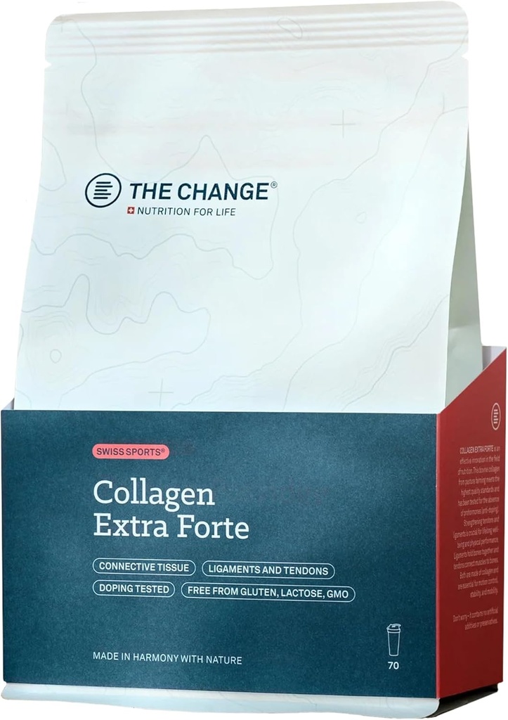 Collagen Extra Forte - Υδρολυμένη σκόνη κολλαγόνο για γυναίκες & άνδρες - Οργανική πρωτεΐνη για την υποστήριξη υγιείς μύες, αρθρώσεις & δύναμη των οστών, μη-GMO, λακτόζη και χωρίς γλουτένη 350g