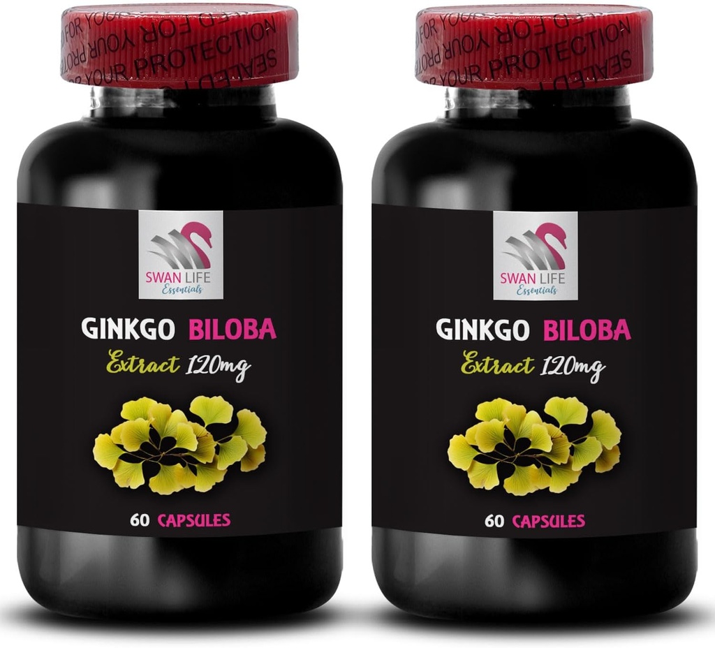 Ginkgo biloba αντιοξειδωτικά Πλεονεκτήματα - Ginkgo BILOBA Extract - Φυσικό αντιοξειδωτικό προϊόν, Herbal Extract σκόνη, Ginkgo biloba συμπλήρωμα διατροφής, Ginkgo biloba σκόνη 2 μπουκάλια 120 κάψουλες