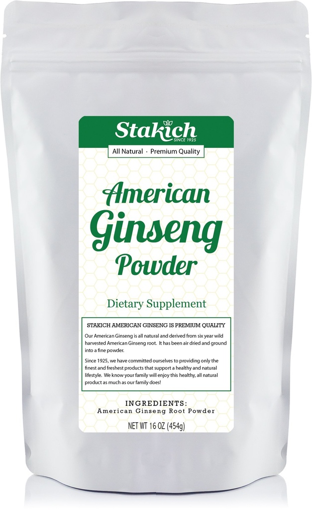 Stakich American Ginseng Root Powder - 1 λίρα - Καθαρή (1 λίρα)