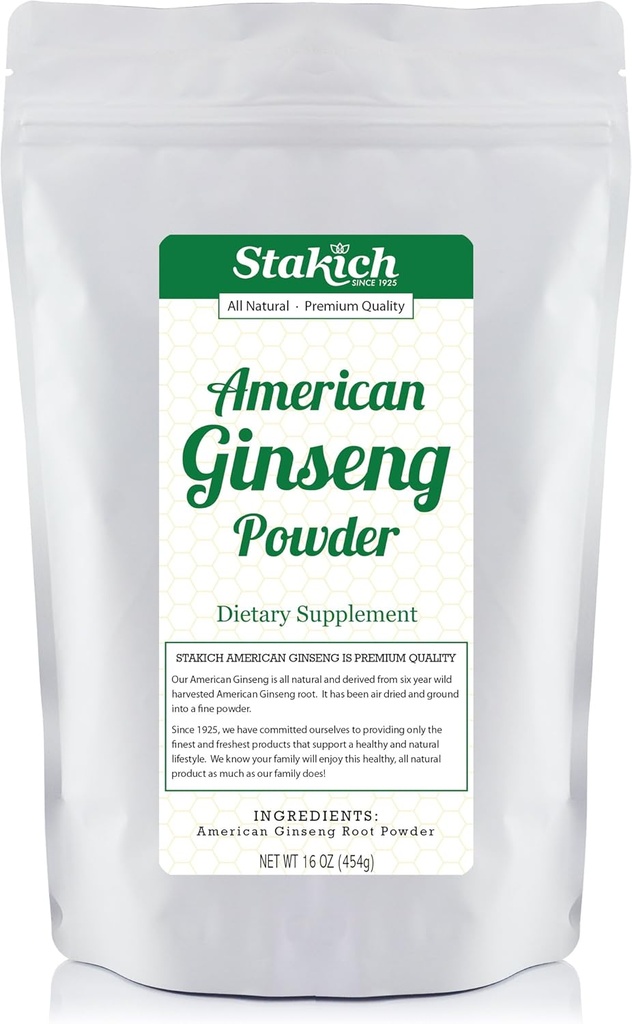 Stakich American Ginseng Root Powder - 1 λίρα - Καθαρή (1 λίρα)