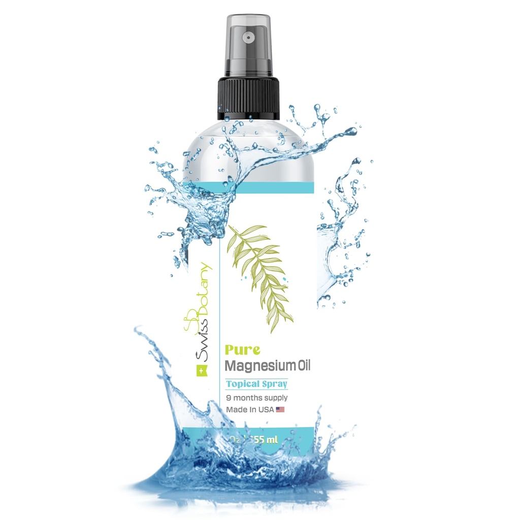 Pure Magnesium Oil Spray - Μαγνήσιο Spray για τα πόδια - 12 fl oz (διαρκεί 9 μήνες) - USP Βαθμός Βιολογικό Επίκαιρο Μαγνήσιο Spray - Φυσικά Πηγές - EBook Περιλαμβάνεται - Κατασκευάζεται στις ΗΠΑ