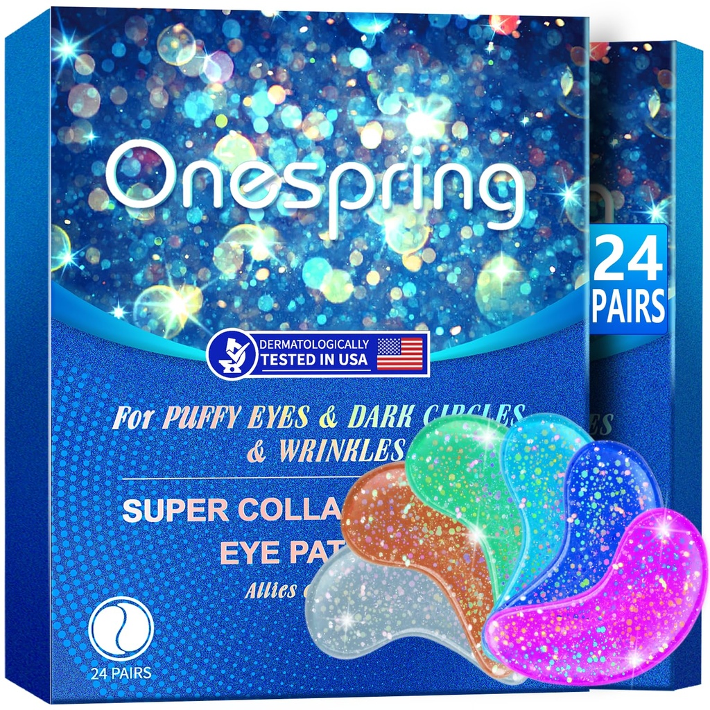 Eye Gel Pads (24 Pairs) - Κάτω Eye Patches for Puffy Eyes, Wrinks, Dark Circles, Natural Collagen Eye Gels, Under Eye Mask Patches for Face to Soothe Puffy, Eye Sags