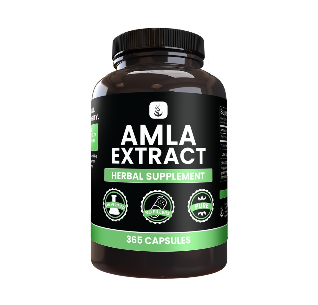ΑΝΩΤΑΤΑ ΑΡΧΙΚΑ ΣΥΣΤΑΤΙΚΑ Amla Extract (365 Κάψουλες) Όχι Μαγνήσιο ή Ρύζι Fillers, Πάντα καθαρό, Εργαστήριο Επαληθευμένο