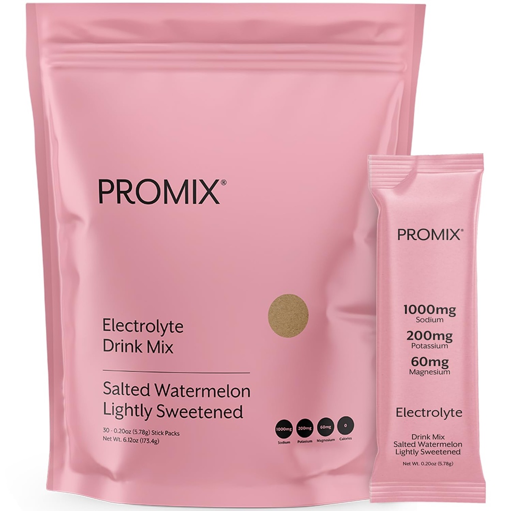 ProMix Διατροφή Ηλεκτρολύτες Συσκευασίες Ενυδάτωσης Σκόνης - Him Αλάτι Ιμαλαΐων, Μαγνήσιο, Κάλιο, Βιταμίνη C - Αλατισμένο Καρπούζι, Ελαφρώς Γλυκασμένα - 30 Σερβιέτες (Συσκευασία 30)
