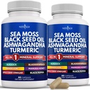 NEW AGE Sea Moss Caps Black Seed Oil Ashwagandha Turmeric Bladderwrack Burdock - με Manuka, Honey Dandelion, ACV Μαύρο πιπέρι Χωρίς γλουτένη