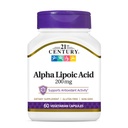 21st Century Healthcare Alpha Lipoic Acid 200 mg, 60 Count Vegetarian Capsles