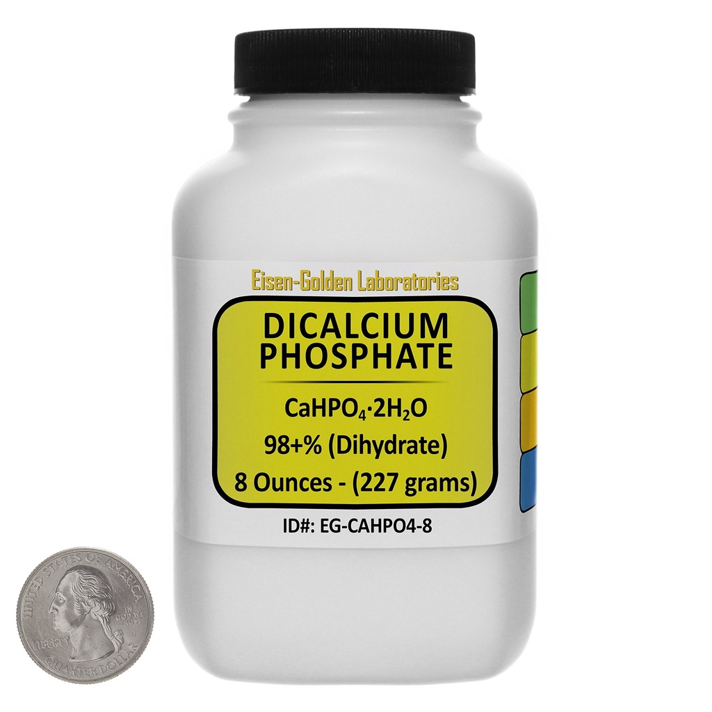 Φωσφορικό ασβέστιο [CaHPO4] 98+% USP Βαθμός σκόνης 8 Oz σε ένα μπουκάλι Space-Saver