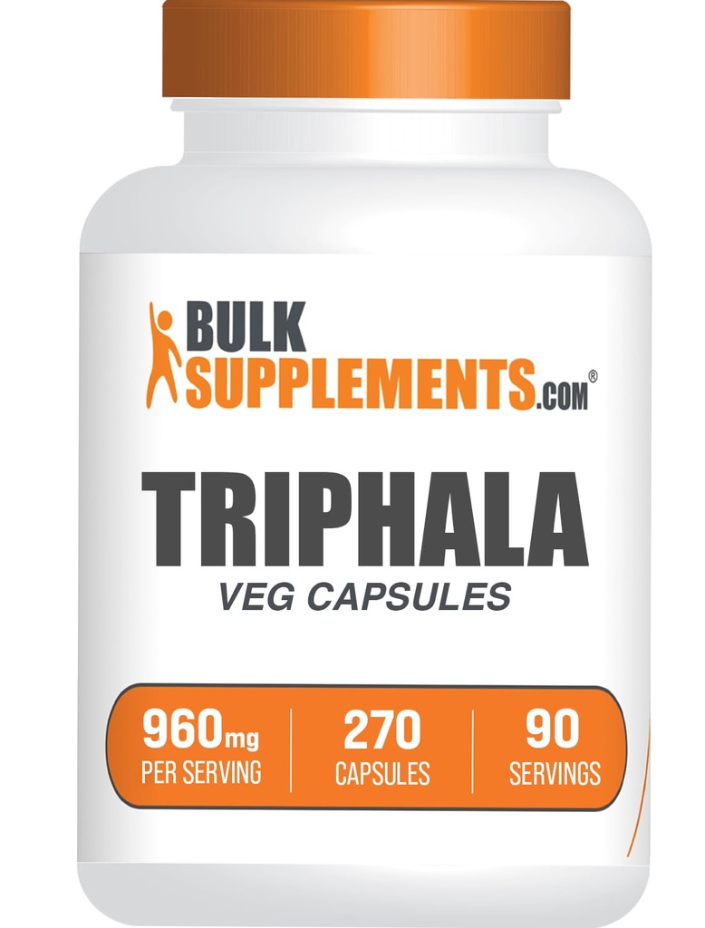BulkSupplements.com Κάψουλες Triphala - Triphala Συμπληρώματα με Άμλα, Χαριτάκη, και Bibhitaki - Χωρίς γλουτένη, 3 κάψουλες ανά υπηρεσία, 270 Count (Pack of 1)