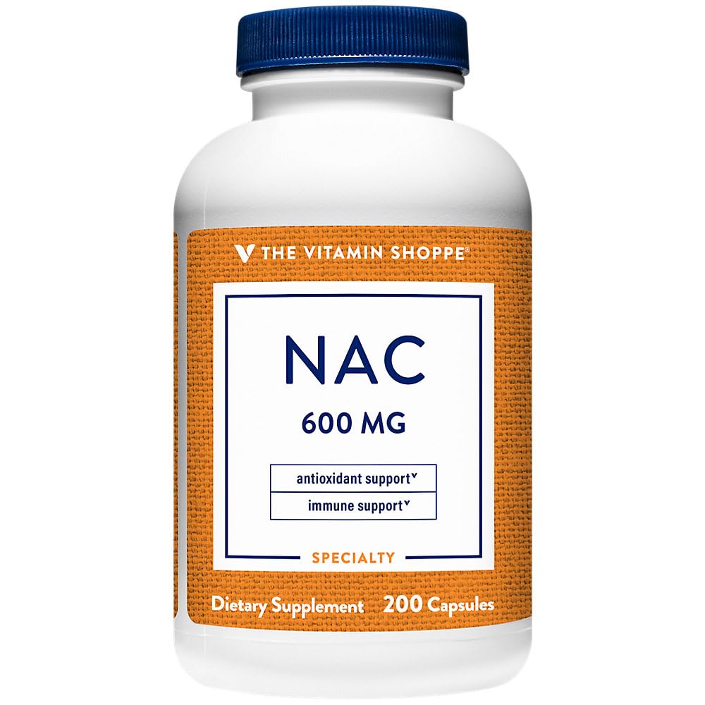 Η βιταμίνη Shoppe NAC N-Acetyl-L-Cysteine - Προάγει την υγεία, το ανοσοποιητικό και αντιοξειδωτικό - 600 MG (200 κάψουλες)
