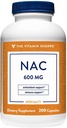 Η βιταμίνη Shoppe NAC N-Acetyl-L-Cysteine - Προάγει την υγεία, το ανοσοποιητικό και αντιοξειδωτικό - 600 MG (200 κάψουλες)