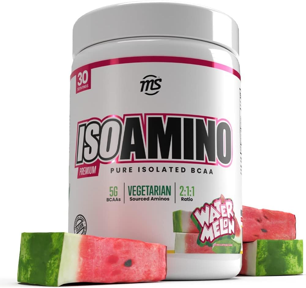 Man Sports ISO Amino - Καρπούζι Pure Isolated BCAA Powder 270 Grams - Χορτοφαγική Φόρμουλα 2:1:1 Ratio - φυσικά συστατικά - Lean Μύες Κτίριο λίπος συμπλήρωμα καύση