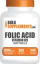 BulkSupplements.com Φολικό οξύ Softgels - Βιταμίνη Β9, Φολικό οξύ 1000 mcg, Folate Supplement - Χωρίς γλουτένη, 1 Softgel ανά υπηρεσία, 365 Count (Pack of 1)