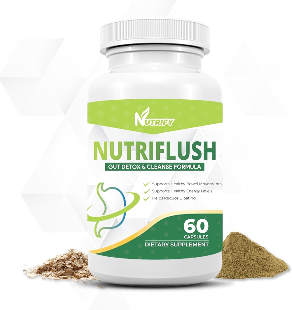 NutriFlush - Ισχυρή υποστήριξη Colon & Cleanse Formula, Υψηλή απορρόφηση, GMO δωρεάν, Made in USA