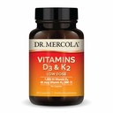 Dr. Mercola Vitamins D3 & K2 Χαμηλή Δόση - Διατήρηση επιπέδων βιταμίνης D - Υποστηρίζει την Ανοσοποιητική & Οστική Υγεία - MenaQ7 Chickpea-Πηγή K2 - Μη-ΓΤΟ, Χωρίς Γλουτένη & Χωρίς Σόγια - 30 Κάψουλες (30 Σερβιέτες)
