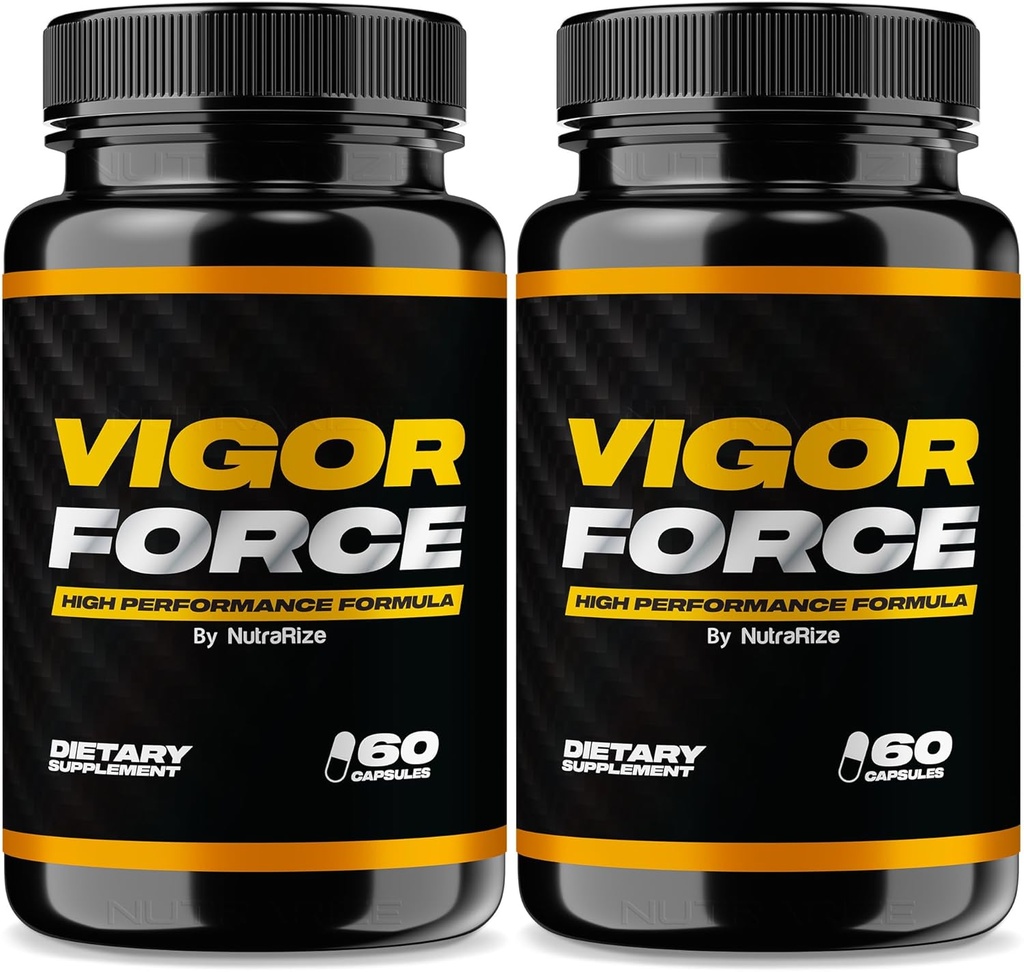 NutraRize (Pack of 2 Vigor Force for Men, Ανδρικές κάψουλες υψηλής απόδοσης, Όλα τα φυσικά συμπλήρωμα διατροφής για τη συνολική υγεία και ευεξία, Επίσημη κριτική Χάπια 50 (120 κάψουλες)