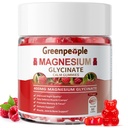 GREENPEOPLE Μαγνήσιο Γλυκινικό Gummies 400mg - Συμπλήρωμα χωρίς ζάχαρη Μαγνήσιο Κάλιο με Μαγνήσιο Κακή, Βιταμίνη D, B6, και CoQ10 για Ήρεμη Υποστήριξη & Ύπνο για Ενήλικες - Βατόμουρο Gummies