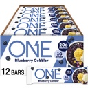 ONE Protein Bars, Blueberry Cobbler, Gluten Free με 20g Protein και 1g Sugar, Pantry Staples, 2,12 oz (12 Count)