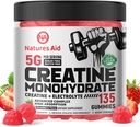Natures Aid Creatine Monohydrate Gummies (5g) – Προ-Εκπόνηση Ενέργεια & μυϊκή ανάπτυξη Υποστήριξη για τους άνδρες & γυναίκες 
