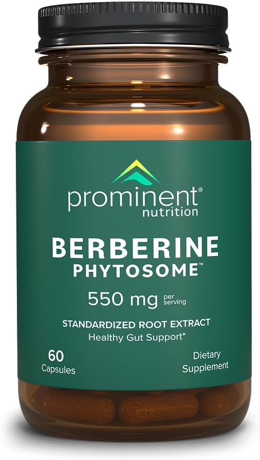 Prominent Nutrition Berberine Phytosome Supplement, Healthy Gut Support, 550 mg, 60 Count - 1 Pack