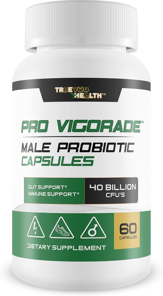 Probiotic Vigorade - Pro Vigorade αρσενικές προβιοτικές κάψουλες - Ανδρική υποστήριξη υγείας Προβιοτική Φόρμουλα - Υποστήριξη κόκκων - Φυσική ανοσοποιητική υποστήριξη - 40 δισεκατομμύρια CFU της Premium Υγεία που υποστηρίζει τα προβιοτικά