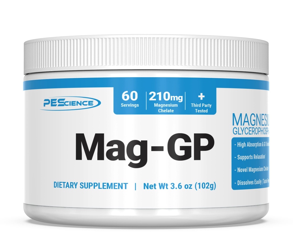 PEScience Mag-GP, Μαγνήσιο Glycerophosphate Χηλική σκόνη, 60 σέρβις, υψηλή απορρόφηση, βελτιωμένος ύπνος, ηρεμία, ανακούφιση από το στρες & υποστήριξη για άνδρες & γυναίκες