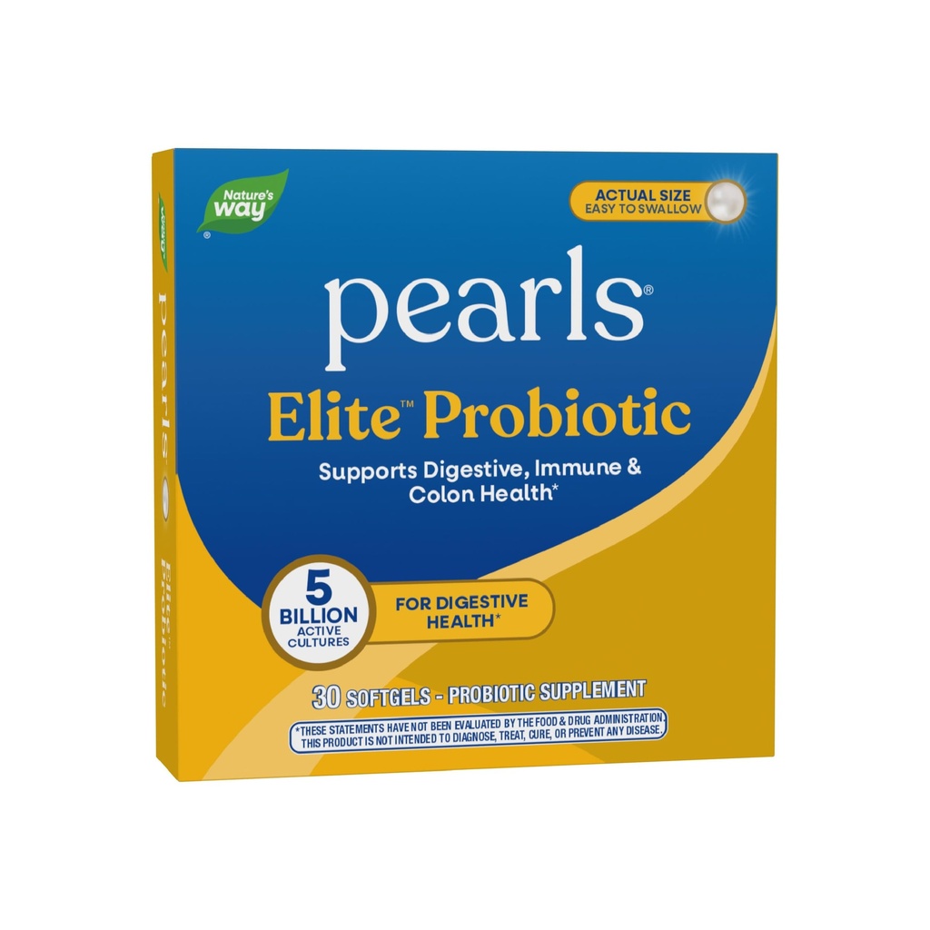 Nature's Way Elite Extra Strength Probiotic Pearls for Men and Women, Supports Digestive, Immune, Colon Health*, 5 Billion Live Cultures, Δεν απαιτείται ψύξη, 30 Softgels