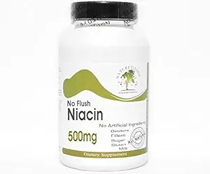 Δεν Flush Niacin 500mg ~ 200 Κάψουλες - Δεν Πρόσθετα ~ Συμπληρώματα Φύσης