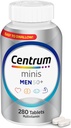 Centrum Minis Silver Multivitamin for Men 50 Plus, Multivitamin/Multimineral Supplement, Vitamin D3, B-Vitamins and Zinc, Non-GMO Ingredients, Supports Memory and Cognition in Older Adults - 280 Ct