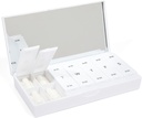 PORT X POLISH Designer Weekly Pill Box Organizer (AM/PM 2X Καθημερινή, Crisp White) 