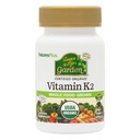 NaturesPlus Πηγή Ζωής Κήπος Βιταμίνη K2-60 Κάψουλες Vegan, Συσκευασία των 2 - Υποστήριξη των οστών - Πιστοποιημένα βιολογικά, μη ΓΤΟ, Χωρίς γλουτένη - 120 Σύνολο Σερβίρει