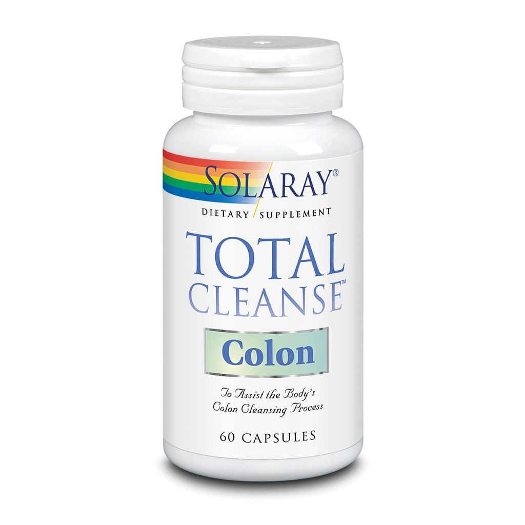 SOLARAY Total Cleanse Colon Dietary Supplement – Herbal Blend with Magnesium & Botanical Ingredients – 60 Capsules