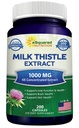 aSquared Nutrition Milk Thistle Supplement 1000mg- 200 Capsuls, Max Strength 4X Συμπυκνωμένο εκχύλισμα 4:1 Milk Thetle Powder Herb Powder Pills, 1000 mg Silymarin Extract for Liver Support, Cleanse, Detox