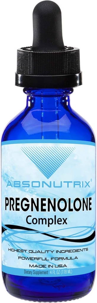 Absonutrix Pregnenolone Συμπλήρωμα 100mg, 4 Oz Liquid, 200 σέρβις, Made in USA, Γρήγορη απορρόφηση, ποιοτικά ισχυρά συστατικά, τρίτο μέρος δοκιμαστεί, μη GMO, GMP Πιστοποιημένα, σκληρά-ελεύθερο προϊόντα