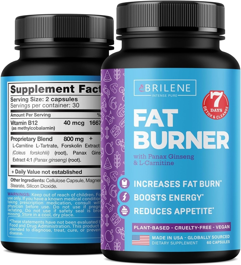 Χάπια απώλειας βάρους για γυναίκες - Made in USA - Natural Appetite Suppressant & Μεταβολισμός Booster - Fat Burners with L-Carnitine to Lose Weight Fast - 60 Κάψουλες