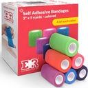Ever Ready First Aid Αυτοσυντηρητικοί Επιδέσμοι 3" x 5 Yards - 24 Count, Rainbow Χρώματα