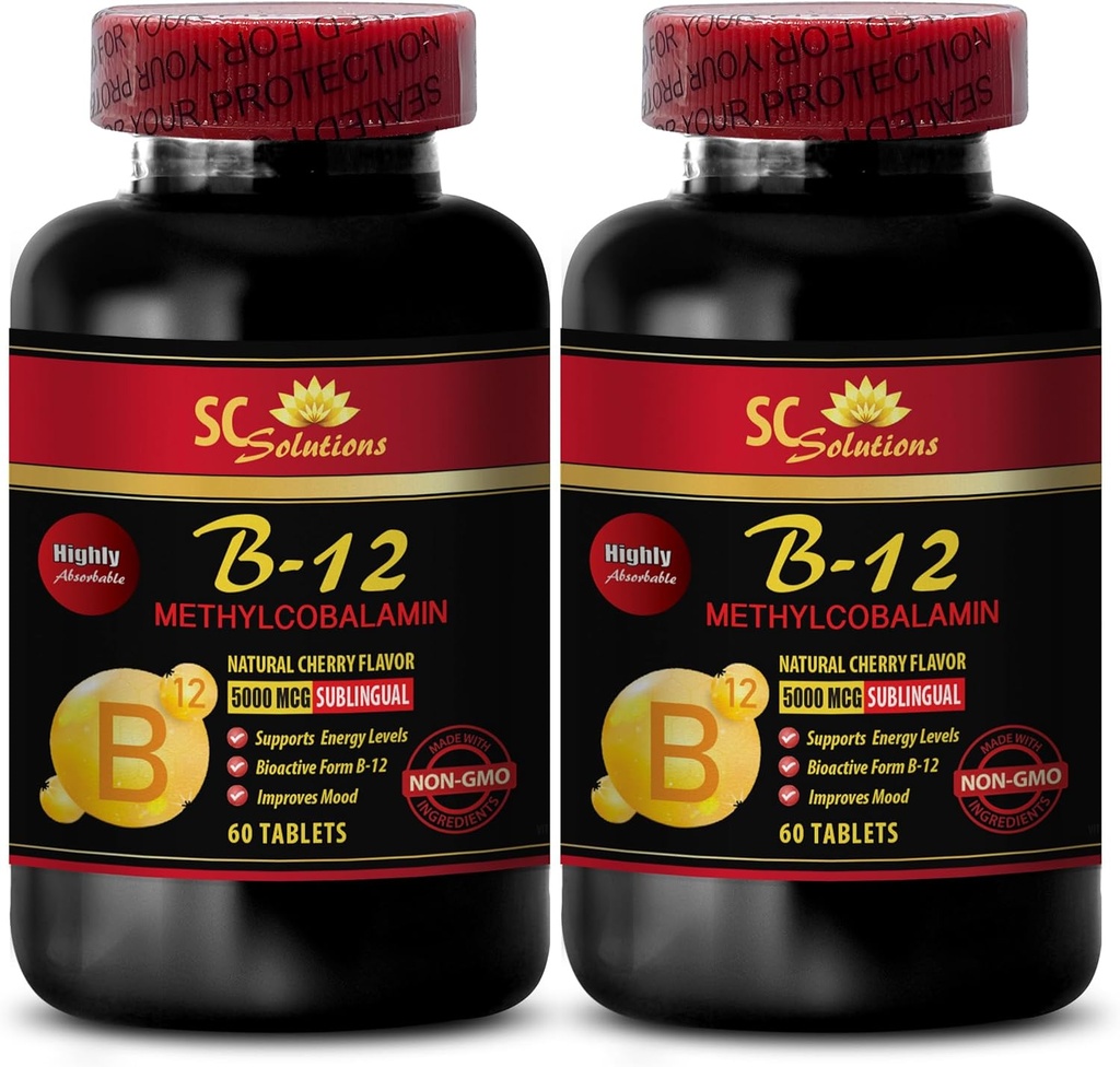 οργανική μεθυκοβαλαμίνη - METHYLCOBALAMIN VITAMIN B-12 5000 - αθλητική διατροφή αντοχή & συμπληρώματα ενέργειας, συμπληρώματα αθλητικής απόδοσης, χάπια ενέργειας, χάπια αναμνηστικής εγκεφάλου - 2 μπουκάλια 120 Tabl
