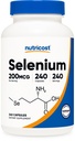 Nutricost Selenium 200mcg, 240 κάψουλες χορτοφάγων, μη ΓΤΟ, χωρίς γλουτένη L-σεληνομεθειονίνη